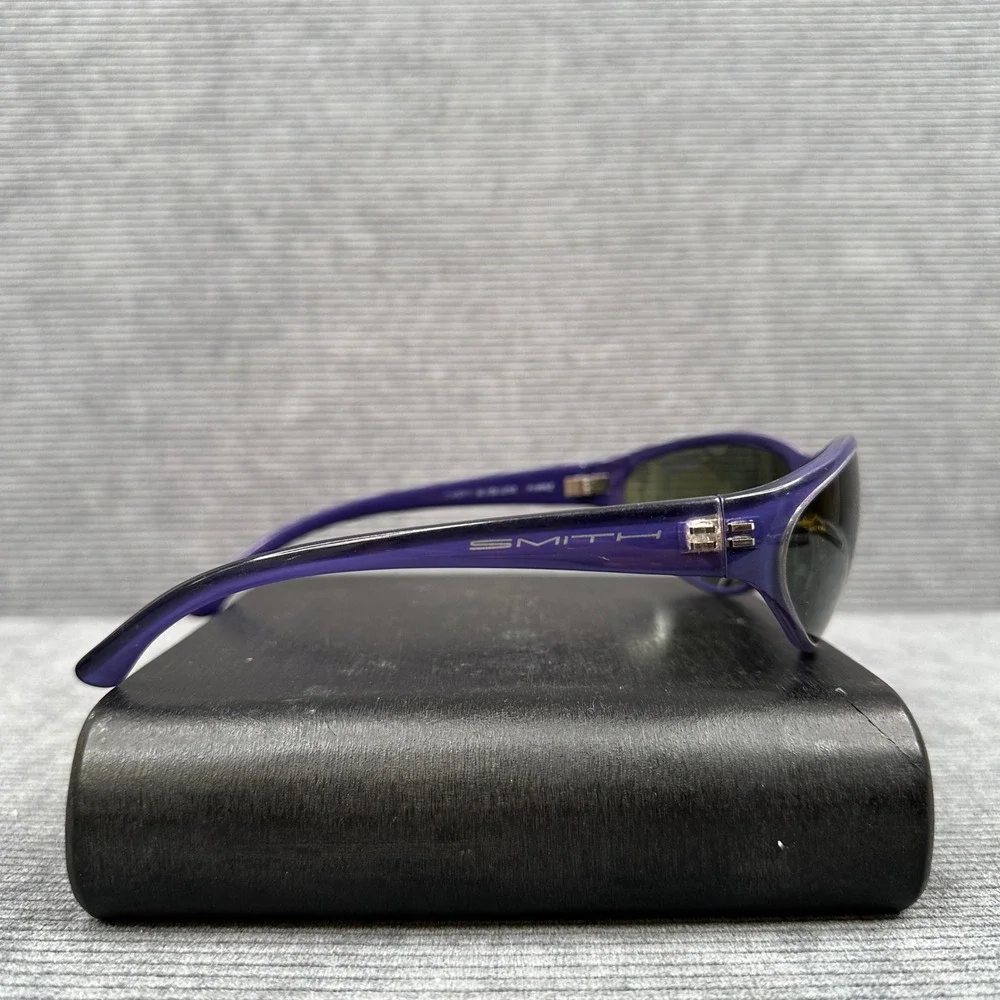Smith Sliver Y2K Sunglasses Purple Wrap Glass Lens Made in Italy Sporty Eyewear